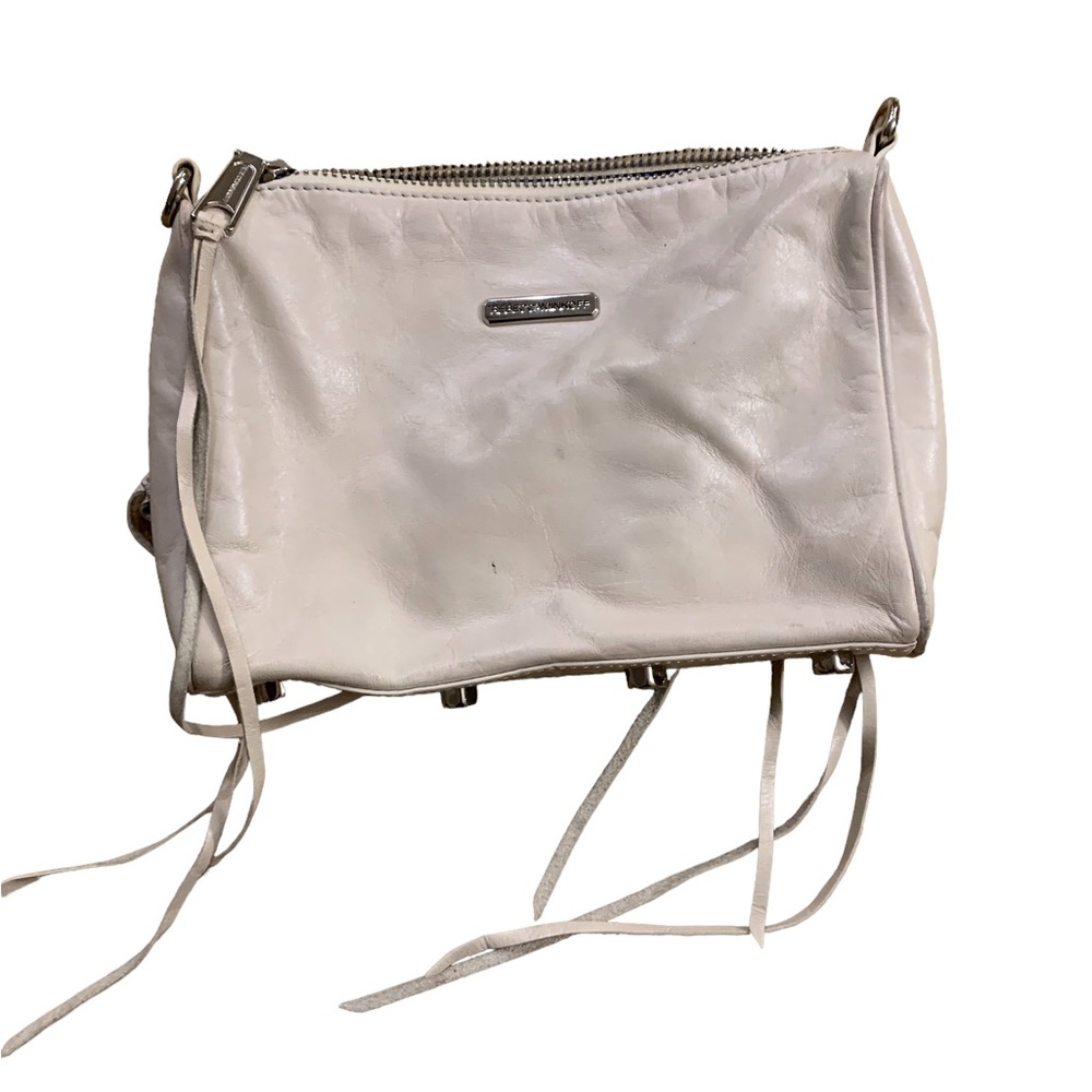 Rebecca Minkoff | Leather Mini Mac Tassels Zipper Detail Cream White Crossbody - Picture 8 of 16
